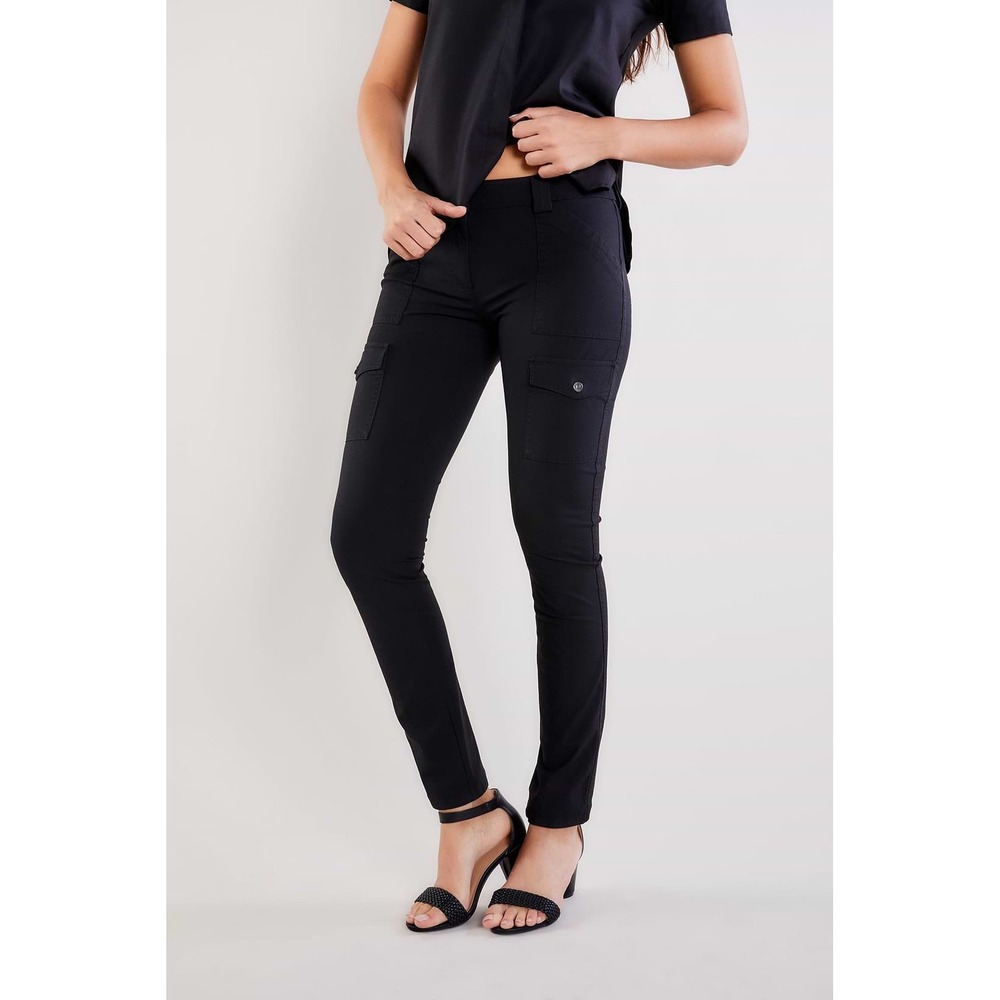 Anatomie Kate Cargo Pants Women Large Black Slim Fit Travel Stretch